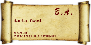 Barta Abod névjegykártya